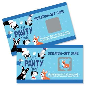 Big Dot of Happiness Pawty Like a Puppy - Dog Baby Shower or Birthday Party Game Scratch Off Cards - 22 Count
