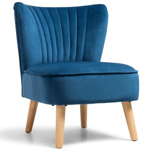 Costway Armless Accent Chair Modern Velvet Leisure Chair Single Upholstered - 1 of 4