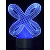 Link 3D Crisscross Rings Laser Cut Precision Multi Colored LED Night Light Lamp - Great For Bedrooms, Dorms, Dens, Offices and More! - Black - 3 of 4