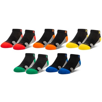 Basix, Kids Ankle Sock Low Profile Cotton Comfort Cushion Fit 5 Pack, 4-10 Years