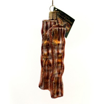 Old World Christmas 4.5 Inch Bacon Strips Tree Ornament , Ornament Food Pork (1PC)