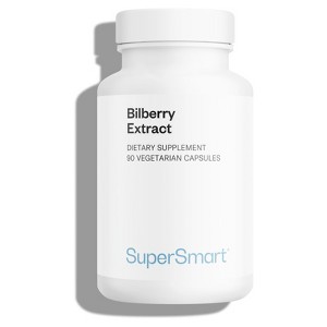 SuperSmart Bilberry Extract 25% Anthocyanin - Bilberry Supplement for Eyes - Vaccinium Myrtillus | Non-GMO & Gluten Free - 90 Vegetarian Capsules - 1 of 4