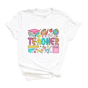 Simply Sage Market Women's Teacher Bright Collage Short Sleeve Graphic Tee - 1 of 4