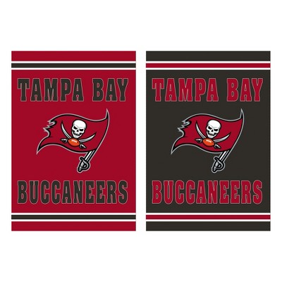 Evergreen Garden Flag Embossed Suede, Tampa Bay Buccaneers Double Sided Indoor Outdoor Decor 18" x 12.5"