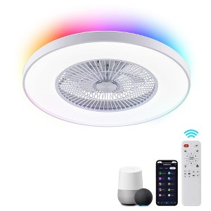 HUMHOLD 24 Inch Smart Modern Ceiling Fan with Lights and Remote/APP Control - 1 of 4