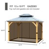 Aoodor Universal 10 x 7 x 13 ft. Gazebo Replacement Mosquito Netting Screen 4-Panel Sidewalls with Double Zipper (Only Netting) - 4 of 4