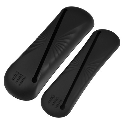 Unique Bargains Travel Makeup Bag Makeup Brush Holder Portable Makeup  Organizer Bag Waterproof Silicone 2 Pcs Black