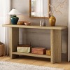 Console Table Entryway Narrow Skinny with Ash Veneer, Vintage-Inspired T-Leg Accent Table for Hallway, Living Room or Foyer-The Pop Home - 2 of 4