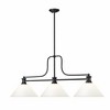 Melange 3-Light Billiards Light - Matte Black Steel & Opal Glass - 52" Industrial Design - 2 of 4