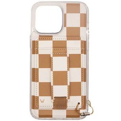 Walli Cases Chestnut Checks by Our Faux Farmhouse Magnetic Case with Wallet and Finger Strap