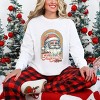 Santa's Favorite Helper Retro - Women's Garment Dyed Long Sleeve Graphic T-Shirt - 3 of 4