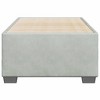 vidaXL Twin XL Bed Frame - Light Gray Velvet Upholstered Bedstead with Sturdy Slat Support - Engineered Wood & Plywood - 4 of 4