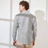 Campus Sutra Men Men's Ash Grey & Ivory White Basket-Weave Shirt - 3 of 4