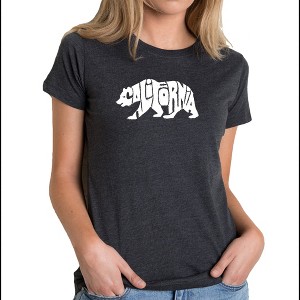 LA Pop Art Women's Premium Blend Word Art T-shirt - California Bear - 1 of 3