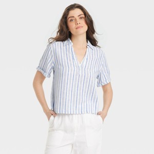 Women's Short Sleeve Popover Blouse - Universal Thread™ - 1 of 3