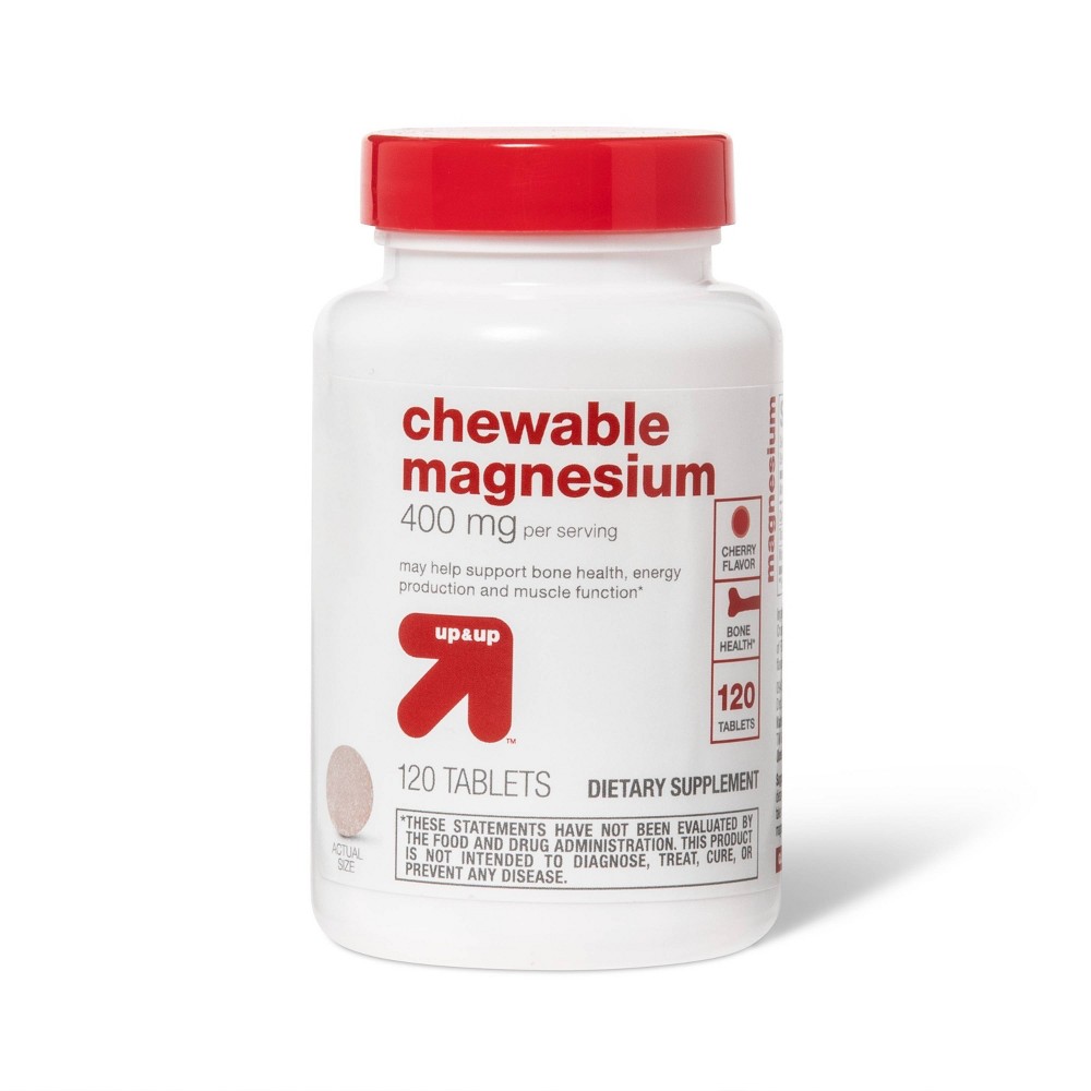 Photos - Vitamins & Minerals Chewable Magnesium Dietary Supplement Tablets - Cherry - 120ct - up & up™