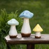 Transpac Ceramic 10 in. Textured Mushroom Decor Set of 3 - 3 of 4