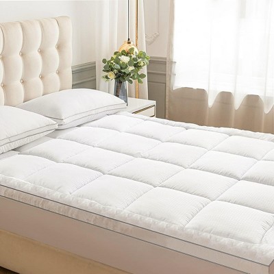 PDTEND White Extra Thick King Mattress Pad - Ventilated Soft Mattress Pads Cover