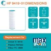 Hurricane Filters Replacement Spa Filter Cartridge for Unicel C-9419, Pleatco PAP200, Filbur FC-0688, Pentair Clean & Clear 200, Predator 200, White - 2 of 4