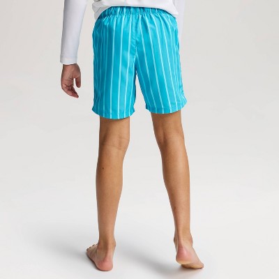 Детские купальники Cat & Jack Boys' Pinstripe Swim Trunks - Cat & Jack™ Blue L — фото 2