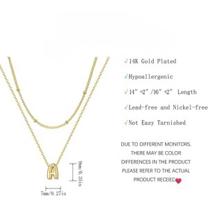 Personalized Bubble Initial Necklace In Gold & Silver - Layered Stackable Dainty Choker, Non-Tarnish Jewelry Gift For Women & Teens - 1 of 4