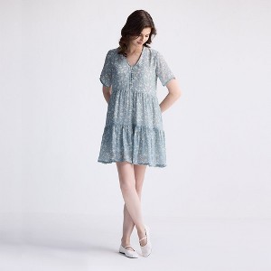 Reistor Women's Floral Short Tiered Dress - 1 of 4