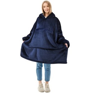 Solaris Women Flannel Blanket Hoodie Oversized Sweatshirt, Wearable Fleece Blanket Woman, Valentine’s Day Gift for Her - 1 of 4
