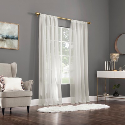 Eggshell Sheer Polyester Rod Pocket Curtain Panel, 59" x 96"