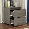 Hitow Two Drawer Nightstand Modern Hidden Handle Design Bedside Dresser - 2 of 4