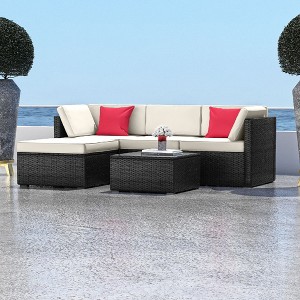 Nestl Outdoor Patio Furniture Set, 5 Piece  Wicker Patio Furniture Sets with Coffee Table - 1 of 4