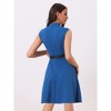 INSPIRE CHIC Women's V Neck Wear to Work Sleeveless Flare Knee Length Dresses - 3 of 4
