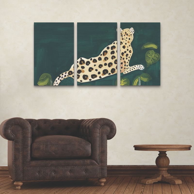 Trademark Fine Art Alicia Longley  Lethargic Leopard I 3 Piece Panel Set Art, 3 of 4