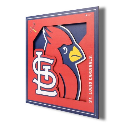 Mlb St. Louis Cardinals Baseball Logo Glass Framed Panel : Target