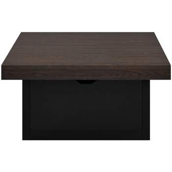 Yaheetech Rustic Square Coffee Table with 2 Drawers for Living Room, Espresso