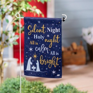 Evergreen Joy to the World Reversible Suede Garden Flag 12 x 18 Inches Indoor Outdoor Decor - 1 of 4