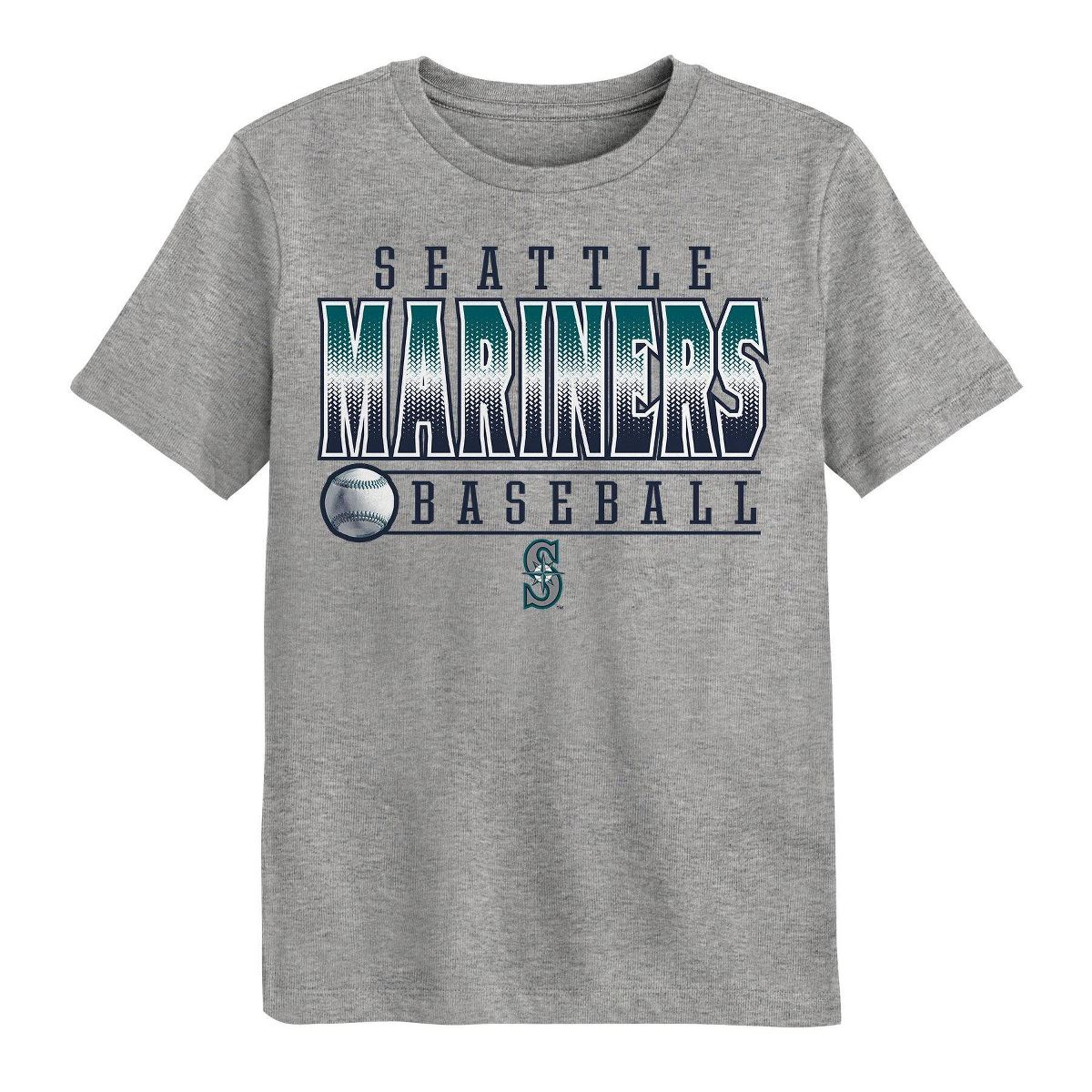 MLB Seattle Mariners Youth Gray Poly T-Shirt - thumbnail 2