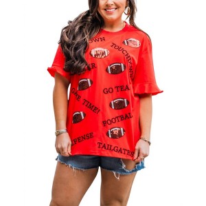 Women's Touchdown Tee Top - Layerz Clothing - 1 of 3