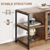 Homhougo TV Stand Farmhouse Entertainment Center for 65 Inch TV Media Console Cabinet,Mesh Barn Door and Sturdy Metal Frame Brown - 4 of 4