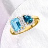 Ross-Simons 1.60 Carat Swiss Blue Topaz and .60 Carat London Blue Topaz Toi Et Moi Ring With .20 ct. t.w. White Topaz in 18kt Gold Over Sterling - 4 of 4