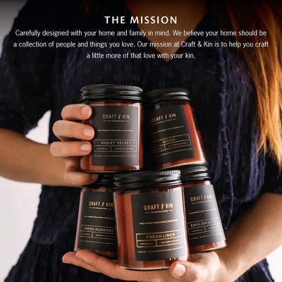 Amber Glass Jar Whiskey Caramel Scented Soy Candle