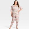 Women's "Let it Snow" Fair Isle Cozy Knit Holiday Matching Family Pajama Pants - Wondershop™ Cream - 3 of 4