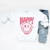 Simply Sage Market S.W.Smiley Pink Smiley Distressed Sweatshirt - 3 of 4