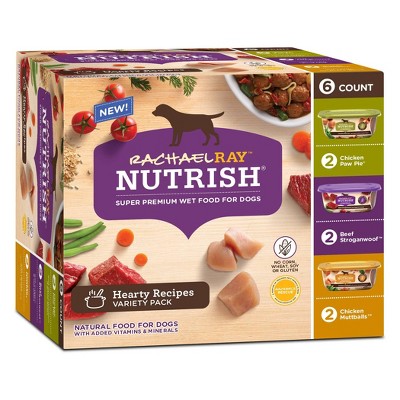 Rachael Ray Nutrish Super Premium Wet Dog Food Hearty Recipes Chicken, Beef, Rice &#38; Sweet Potato - 8oz/6ct Variety Pack