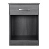 HomeStock Grey Nightstand with Compact 24x18x16 Design, Modern Casual Bedside Table with Storage Space for Lamps and Books - 3 of 4
