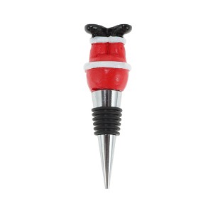 Unique Bargains Christmas Pants Bottle Stopper Zinc Alloy Aluminum Alloy TPR Red White Black Silver Tone 1 Pc - 1 of 3