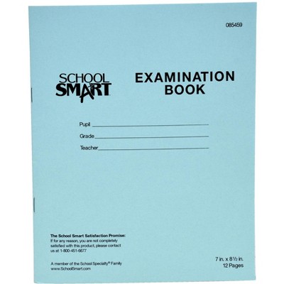 School Smart Examination Blue Books, 7 x 8-1/2 Inches, 12 Pages, pk of 50