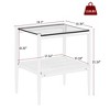 LOVMOR 2-Tier Tempered Glass End Table Set of 2, Rectangle Coffee Tabletop with MDF Layer, Modern Side Table for Living Room - 3 of 4