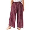 Agnes Orinda Women's Plus Size Split Elastic Waist Flowy Striped Casual Wide Leg Fashion Pants - 4 of 4