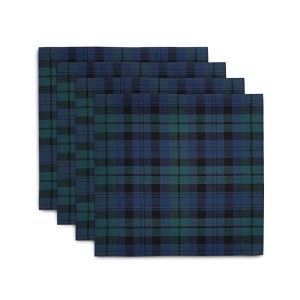 Solino Home Linen Plaid Square Placemats | Blackwatch Plaid - 1 of 4