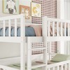 Twin Size Triple Bunk Bed, Rubber Wood Bunk Bed Frame with Ladders & Guardrails, Detachable Bunk Bed - ModernLuxe - 4 of 4